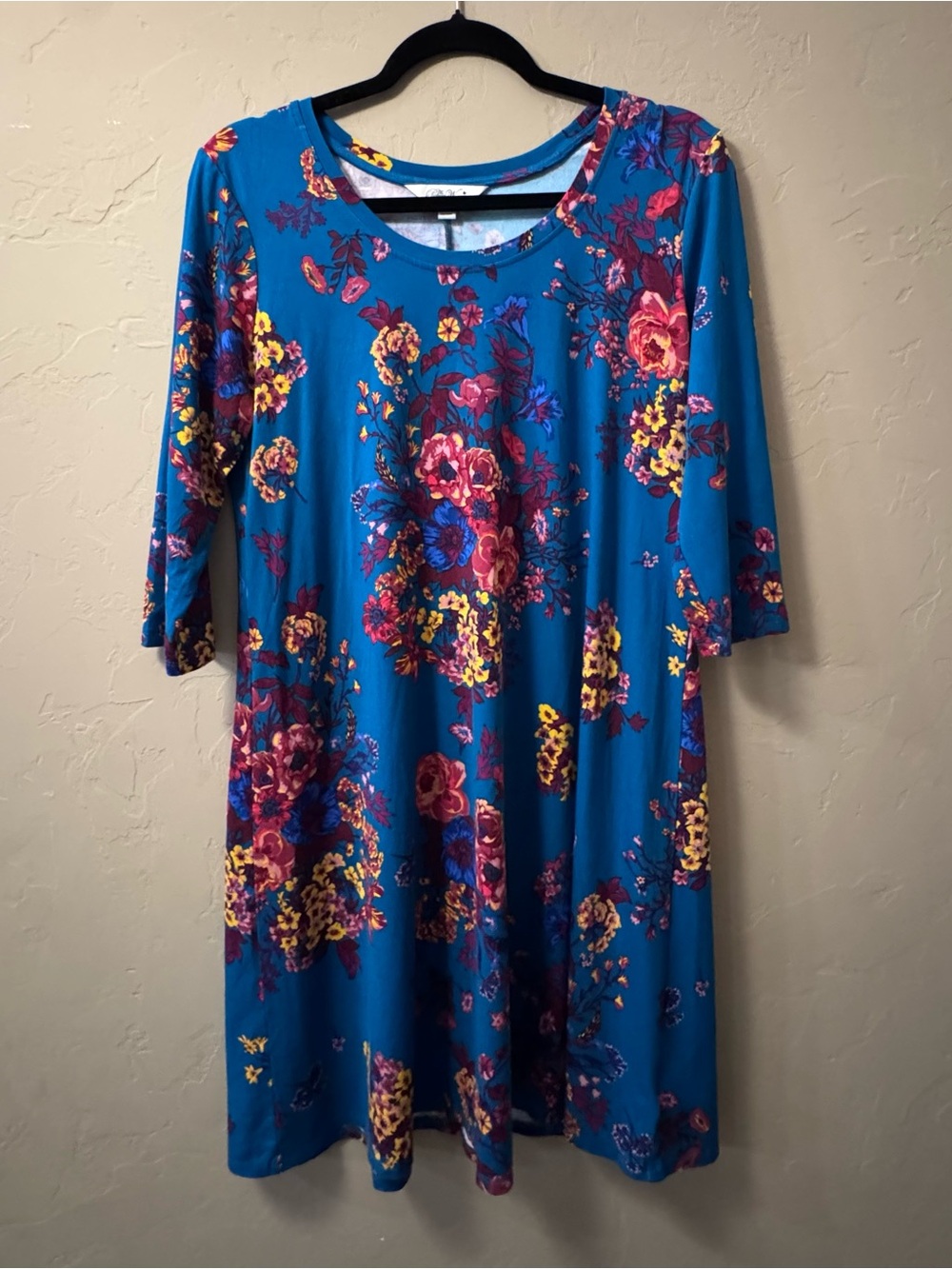 The Pioneer Woman Teal Blue Floral Midi Dress